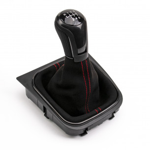 Alcantara Leather Gear Knob Shift Boot 6 Speed For VW - Aftermarket