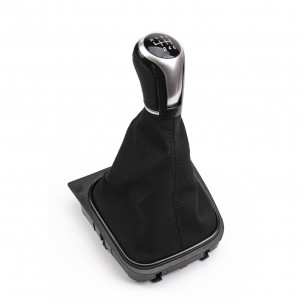 Alcantara Leather Gear Knob Shift Boot 6 Speed For VW - Aftermarket