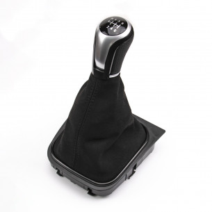 Alcantara Leather Gear Knob Shift Boot 6 Speed For VW - Aftermarket