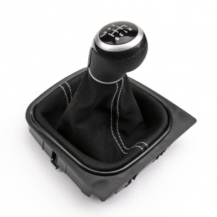 Alcantara Leather Gear Knob Shift Boot 6 Speed For VW - Aftermarket