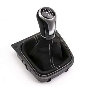 Alcantara Leather Gear Knob Shift Boot 6 Speed For VW - Aftermarket