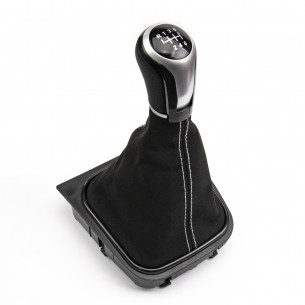 Alcantara Leather Gear Knob Shift Boot 6 Speed For VW - Aftermarket