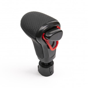 Black Gear Shift Knob Perforated Leather Automatic for Audi - Aftermarket