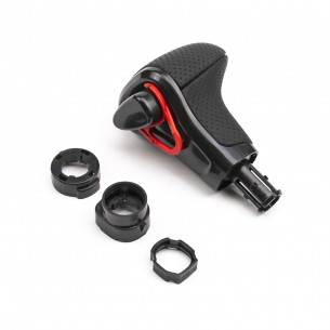 Black Gear Shift Knob Perforated Leather Automatic for Audi - Aftermarket