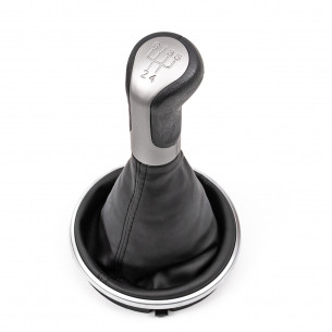 Gear Shift Knob With Boot For Skoda Fabia II Roomster 5 Speed Silver