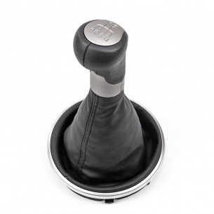 Gear Shift Knob With Boot For Skoda Fabia II Roomster 5 Speed Silver