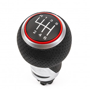 Gear Shift Stick Knob For Audi A4 A5 Q5 B8 B9 S-LINE 6-Speed Red Ring