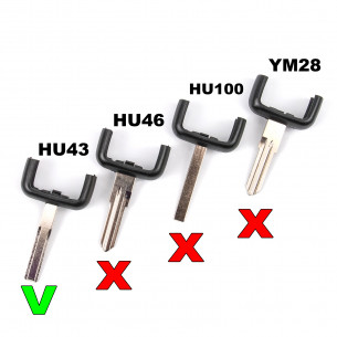 Key Blade HU43 for Opel Keys - Aftermarket