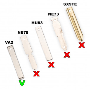 Key Blade VA2 for Peugeot Citroen Toyota - Aftermarket