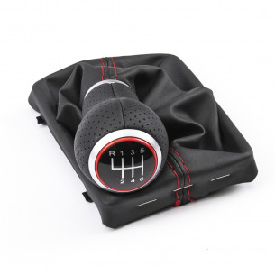 Leather Gear Shift Stick Knob 6 Speeds for Audi - Aftermarket
