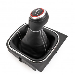 Levier De Vitesse Soufflet Pommeau Pour Volkswagen Jetta Golf V VI 5 Vitesses Points blancs
