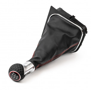 Pomello Del Caambio Cuffia Pu Pelle Per VW Golf 5 V 6 VI Jetta 5 Marce