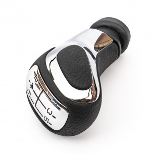 Pomello Del Cambio Cuffia Pu Pelle Per Peugeot 207 307 406 407 408 5 Marce Cromo