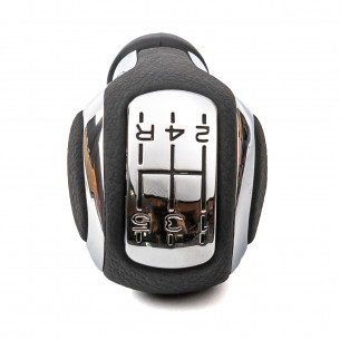 Pomello Del Cambio Cuffia Pu Pelle Per Peugeot 207 307 406 407 408 5 Marce Cromo