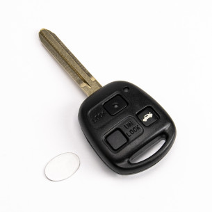 Remote Key with Electronics for Toyota Land Cruiser and 3 Buttons 433MHZ - Aftermarket